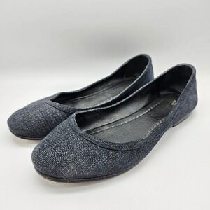 FRYE Carson Ballet Flats Slip On Shoes Women's Size 9 Woven Black Gray